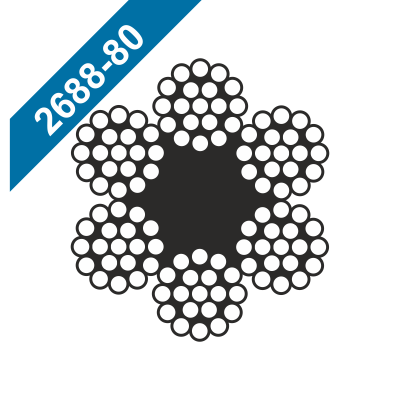 Фото товара Канат стальной ГОСТ 2688-80 двойной свивки ЛК-Рх19 (1+6+6/6)+1oc